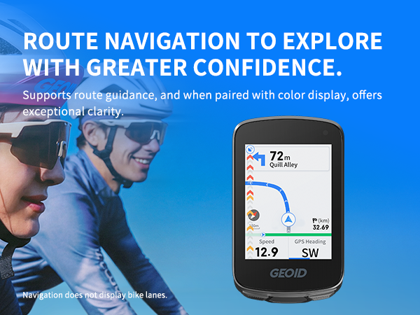 GEOID CC700 2.8‘’ Color Screen Bike/Cycling Computer Wireless - Route Navigation Re-Route Planing