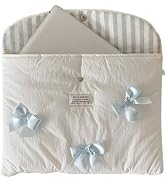 Puffy Laptop Sleeve Bow Laptop Case Cute Bow Tie Soft Case for MacBook (White, 13 Inch)
