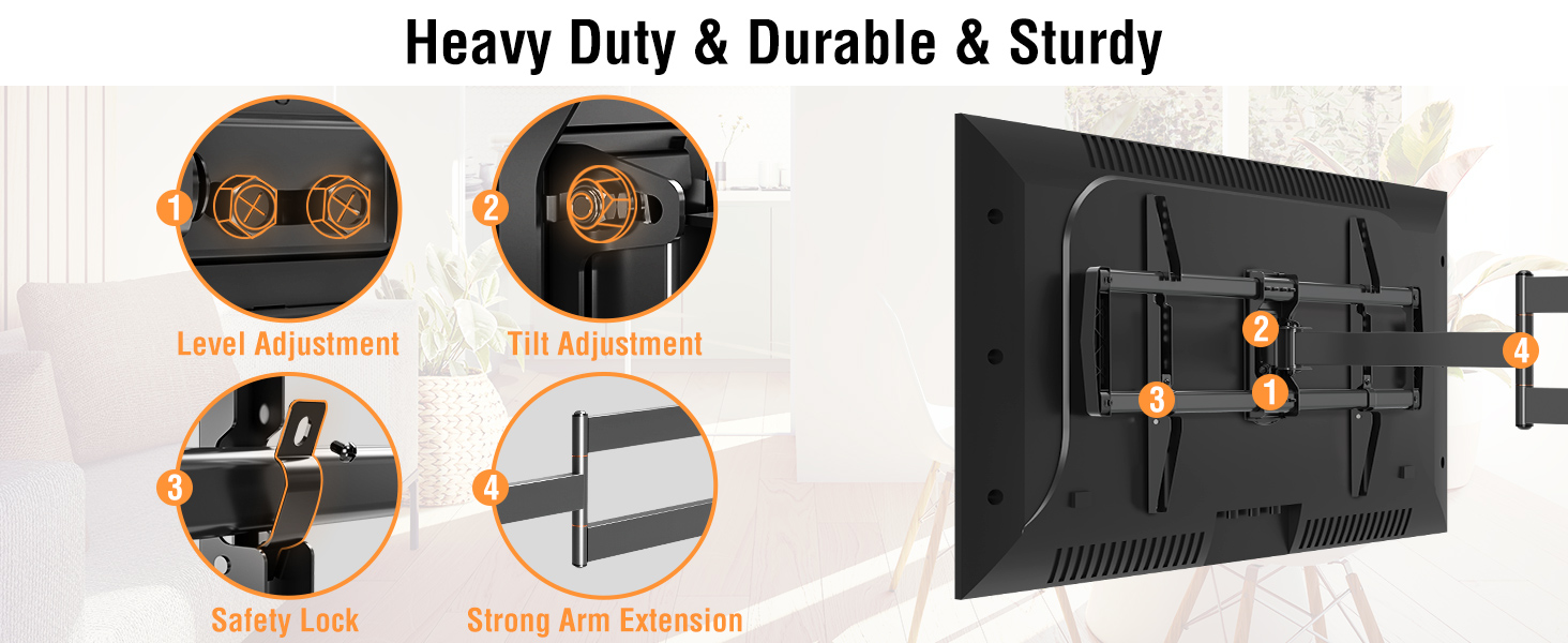 Long Arm TV Mount Full Motion Wall Mount TV Bracket