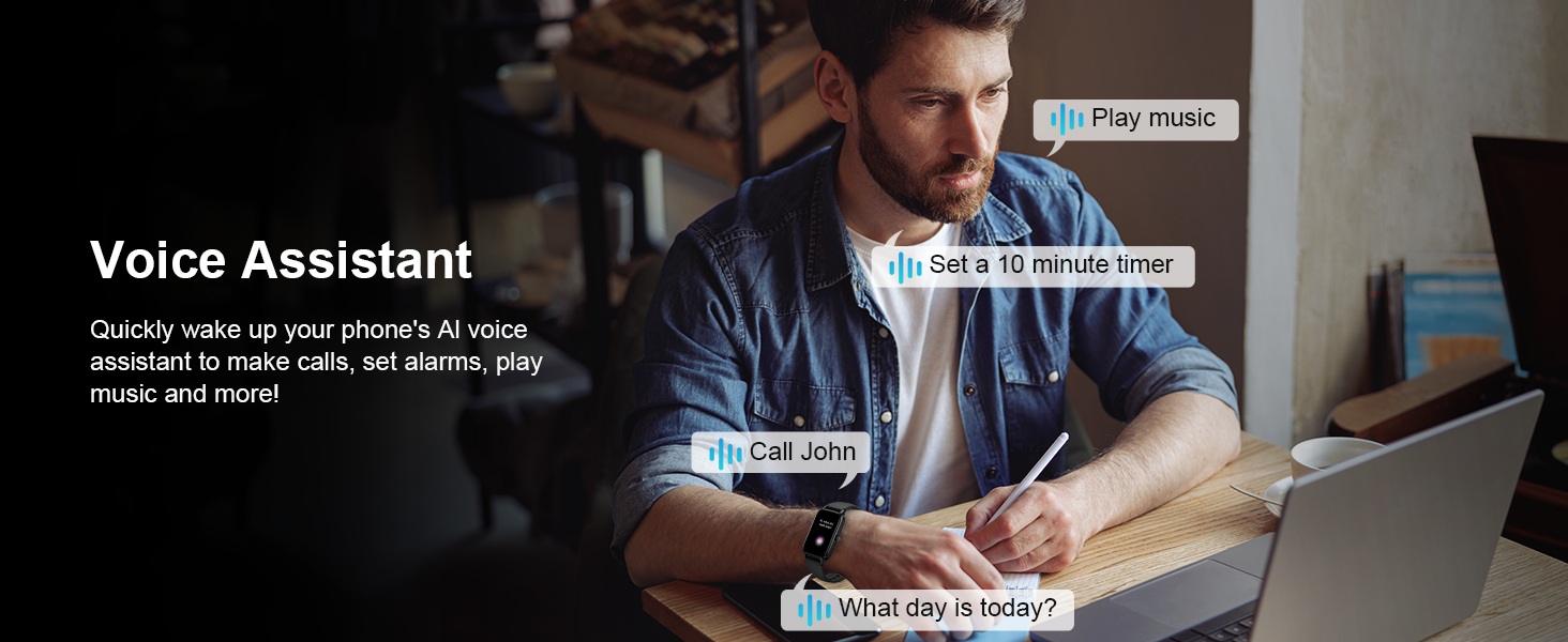 a man sitting at a desk with a notepad and a pen.