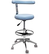 LIMKOMES Rolling Stool with Removable Footrest Lab Salon Chair Height Adjustable 360° Swivel Stoo...