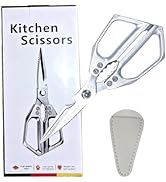 Kitchen Scissors with Safety Tip Cover, Heavy Duty Stainless Steel Kitchen Shears for Poultry, Me...