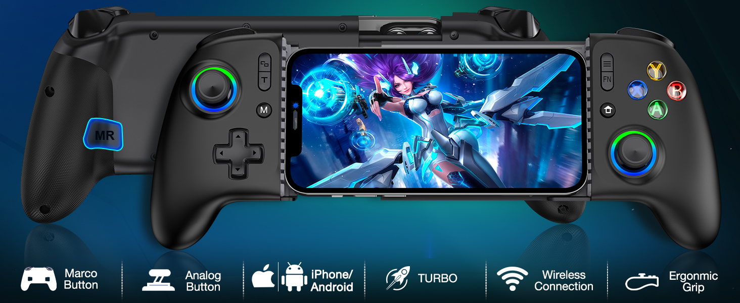 Mocagen Mobile Gaming Controller, MC2 Phone Controller for iPhone/Android/Switch/Oled/Switch 2