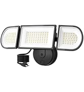SZPOWER 150W LED Flood Light Outdoor Plug in, Exterior Flood Lights with 3 Adjustable Heads, 1500...