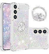 Ephoou for Samsung Galaxy S25 FE Glitter Case with Diamond Kickstand, Women Girls Cute Liquid Bli...
