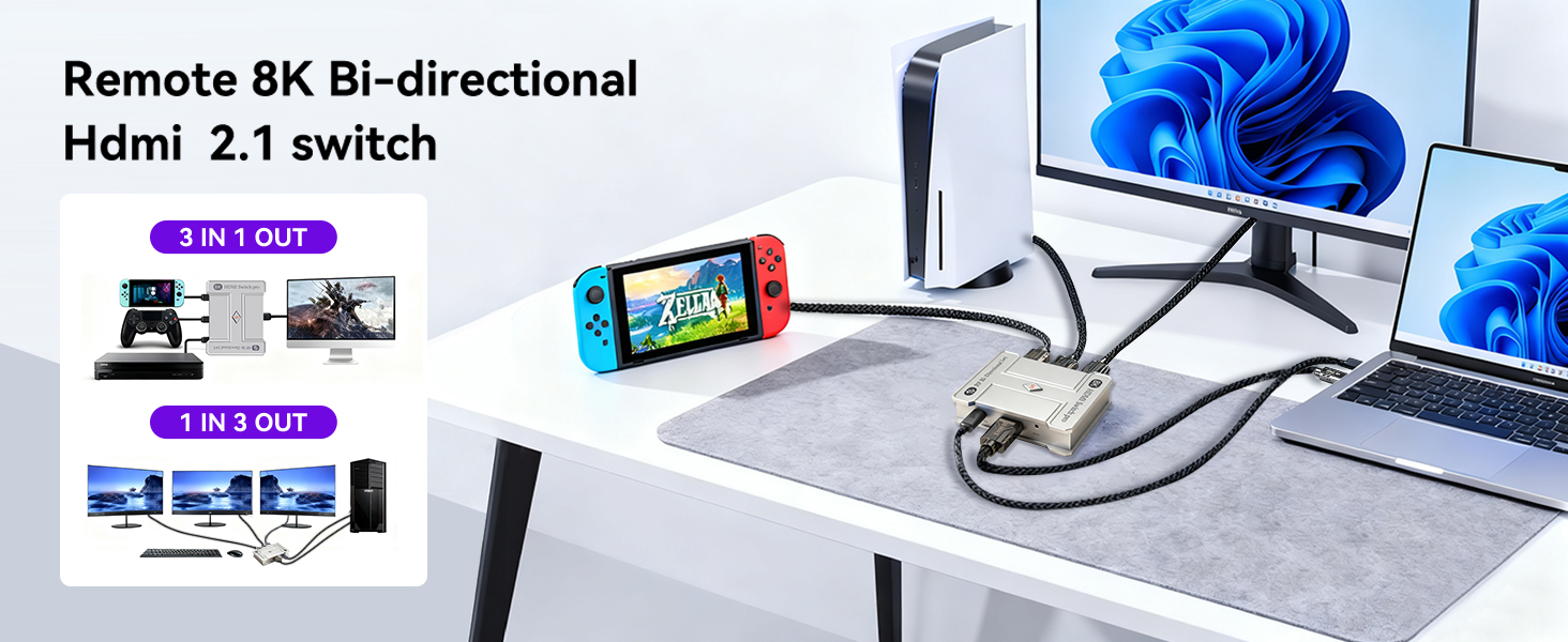 8K SWITCH 3 IN 1 OUT