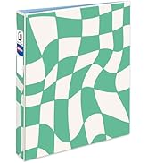 Avery 3 Ring Binder, 1 Inch Round Rings, Retro Collection, Groovy Checks (26803)