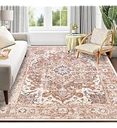 Pauwer Washable Area Rug 5x7, Large Boho Area Rugs for Living Room, Soft Vintage Bedroom Rug Carp...