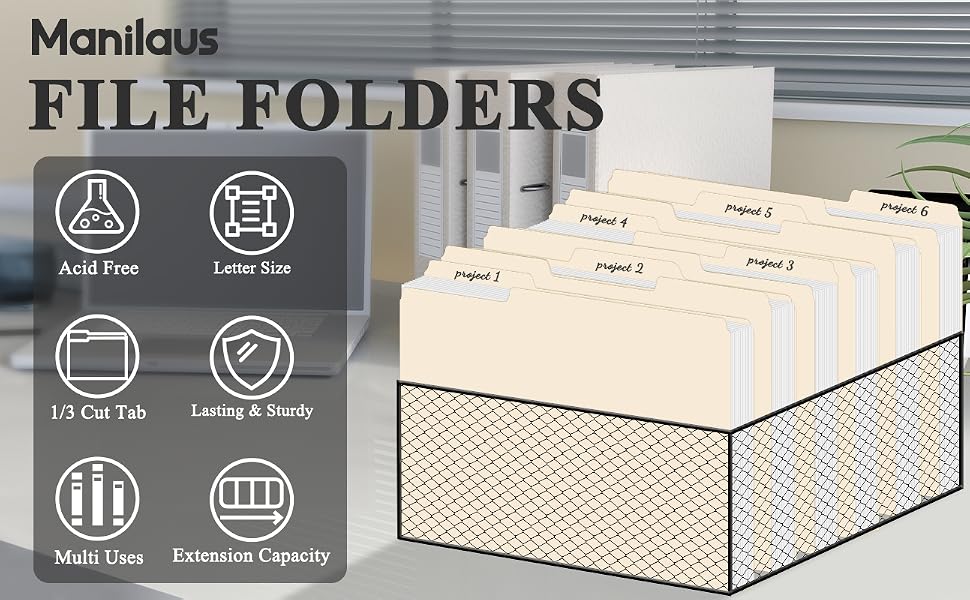1/3 cut file folders letter size
