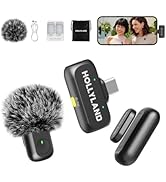 Hollyland Lark A1 Wireless Microphone for iPhone &amp; Android, 48kHz/24-bit Studio Audio, 3-Level No...