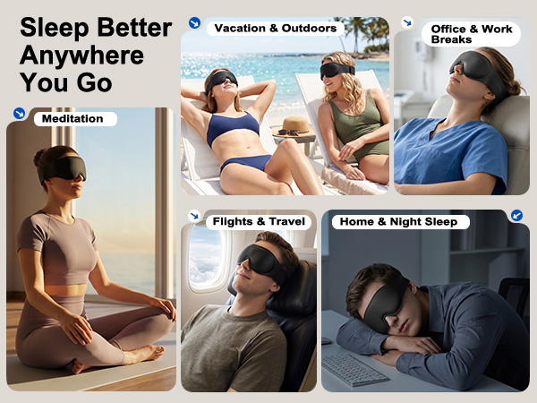 3d weighted eye masks for airplane travel, meditation,vaction,outdoors,office work,home