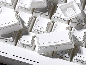 Shine Through keycaps Set,Double Shot PBT keycaps Mecha Armor