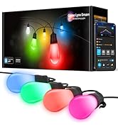 Govee Smart Outdoor String Lights H7016, 96ft RGBIC Outdoor Lights with 30 Dimmable LED Bulbs, IP...