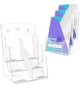 AMGSH Brochure Holder 8.5” x 11” - 2 Pack 3 Tier Acrylic Literature Holder with Removable Divider...