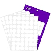 PARLAIM 1 inch Round White Dot Sticker,720PCS Permanent Adhesive Color Code Circle Sticker Labels...