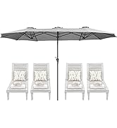 SUPERJARE 13FT Outdoor Umbrella for Patio, Double sided Pool Umbrellas with Fade Resistant Canopy...