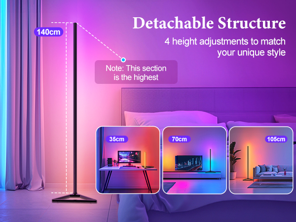 Detachable Structure 4 height adjustments to match your unique style