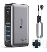 USB C Fast Charger Block 200W, 8 Ports Charging Station for iPhone/Ipad/MacBook, 4C4A GaN Charger...