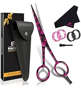 BEAUTICONE Hair Cutting Scissors - High Carbon SS 6.5" Professional Barber-Grade Salon Shears w...