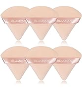 BLAAROOM 6 Pieces Powder Puff Face Makeup Velour Soft Triangle Powder Puffs for Loose Powder Mine...