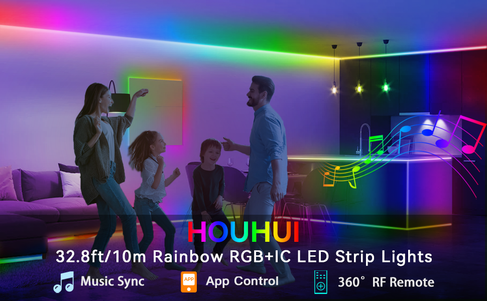 32.8ft rgb ic led strip lights color chasing