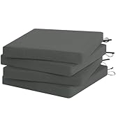 Favoyard Outdoor Chair Cushion Set of 4 Rainproof &amp; Color Fade Resistant 19 x 19 x 2 in Square Co...