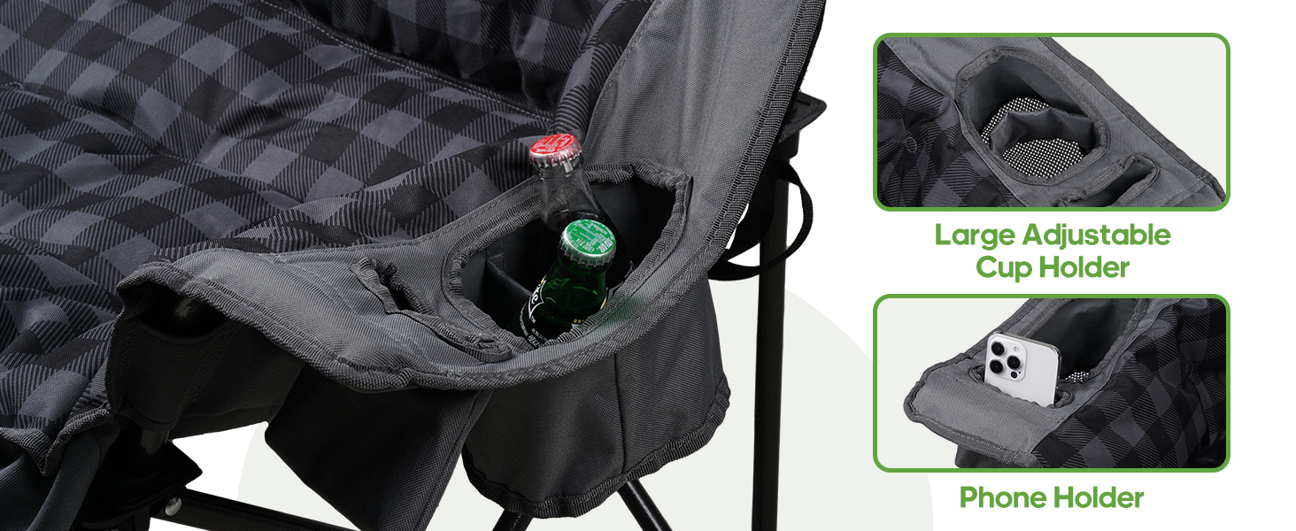 adjustable large-capacity cup holders*2; 1 phone holder
