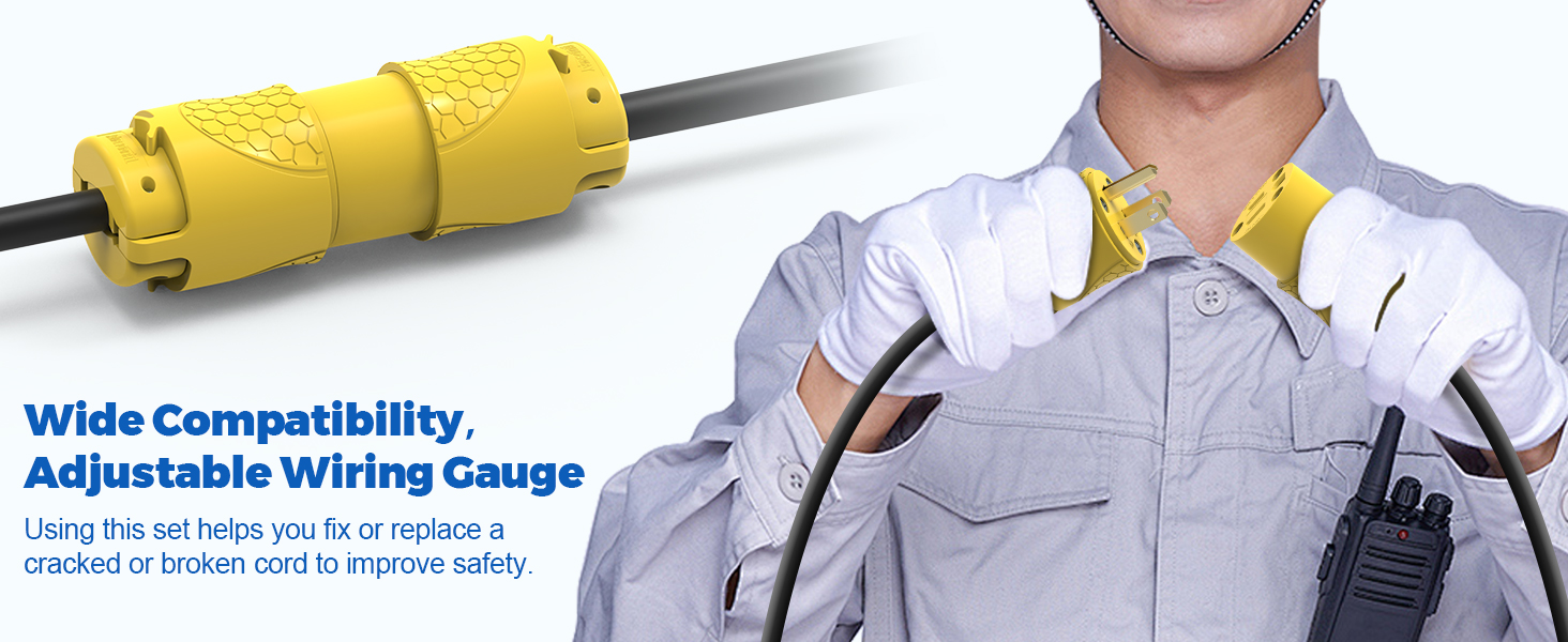Wide Compatibility Extension Cord Replacement Ends