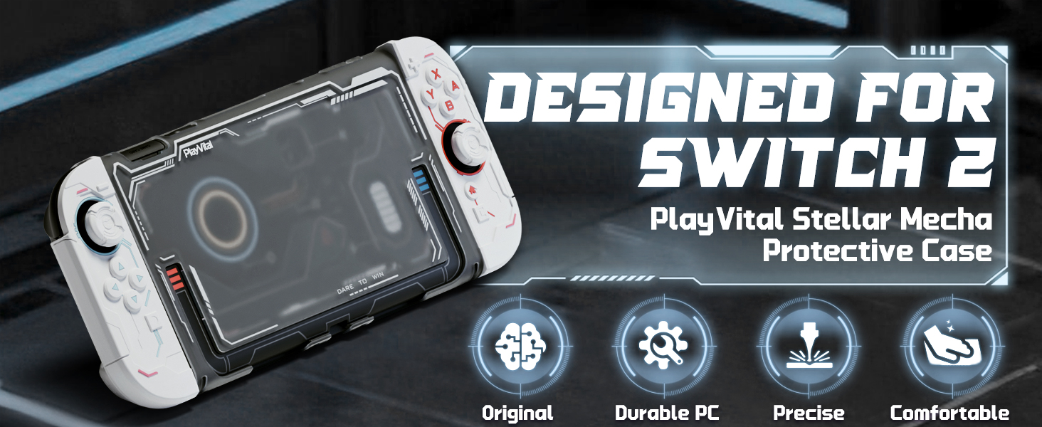 PlayVital Protective Case for Nintendo Switch 2, Stellar Mecha Ergonomic Cover