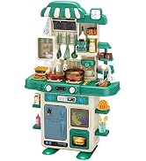 Deejoy Kitchen Playset,48Pcs for Boys and Girls, Kitchen Toys with Realistic Lights&amp;Sounds, Simul...