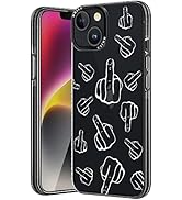 BRILA iPhone 14 Case, iPhone 13 Case, Clear with Cute Cool Pattern Design, Soft TPU with Black Bu...