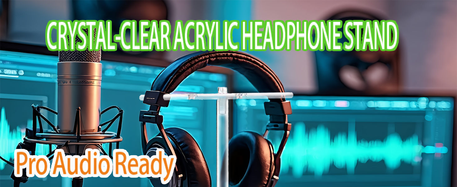 Headphone Stand,Universal Clear Acrylic Holder PC Gaming Headset Display&amp;Wireless Headphones