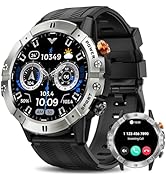 Smart Watches for Men, Bluetooth Call Military Smart Watch, Waterproof Fitness Tracker with Heart...