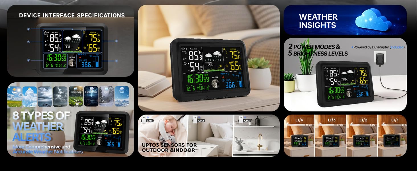 Digital Wireless Rain Gauge Outdoor,