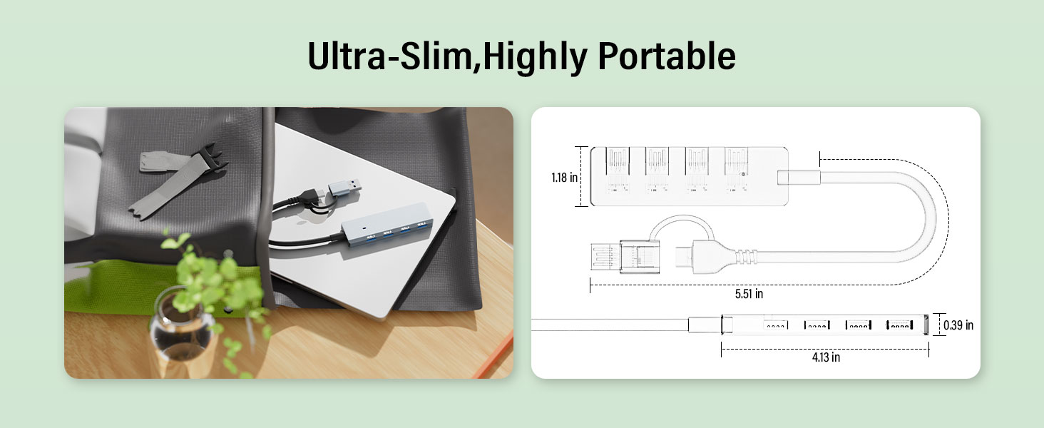 Mini Multiport Expander for Desktop, Laptop, Xbox, Flash Drive, HDD, Console, Printer