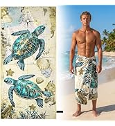 Oversized Beach Towel for Men Adults, 35x72" Large Sand-Resist Beach Towel, Absorbent Compact Tow...