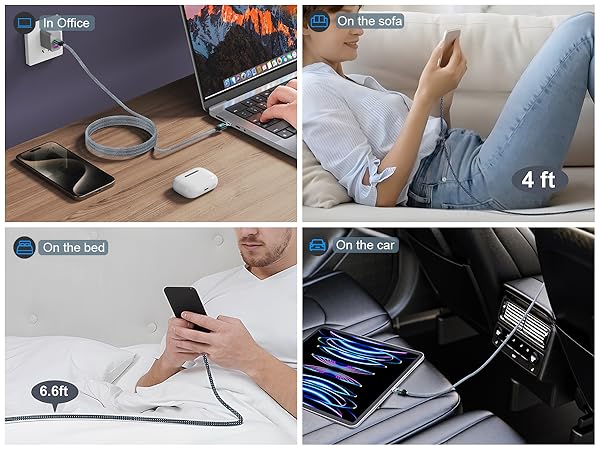 100W 2 in 1 Magnetic USB C Charging Cable
