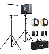 RALENO 2 Packs LED Video Light and 75inches Stand Lighting Kit Include: 3200K-5600K CRI95+ Built-...
