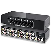 FlyroadUp RCA AV Switch 8 in 1 Out Composite Video L/R Audio Switcher Selector Box