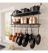 KES 30-Inch Kitchen Pot Rack - Mounted Hanging Rack for Kitchen Storage and Organization - Matte ...