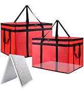 MOS Food Delivery Bag Red ×2 (with Bottom Plate)