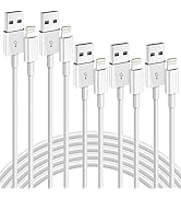 iPhone Charger, 5Pack(6/6/6/10/10FT) [Apple MFi Certified] Apple Charging Cables Lightning Cable ...