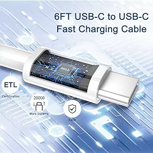 6FT USB C to C Fast Charging Cable