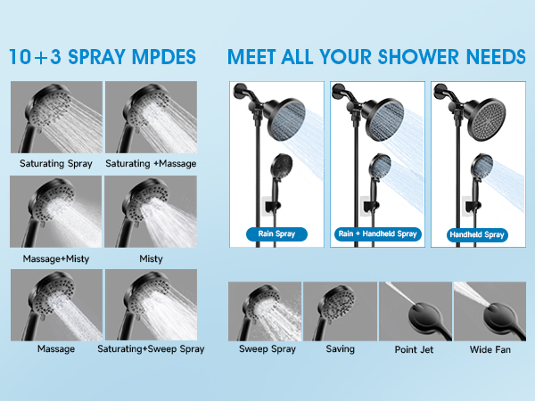 filtered shower heads with handheld spray combo