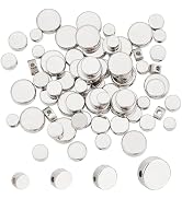 PH PandaHall 80pcs Flat Round Beads, 4 Sizes Bracelet Beads Metal Brass Spacer Beads Disc Loose B...