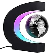 JOWHOL Magnetic Floating Globe with LED Lights, Perpetual Auto-Rotating, 3.3 inch Levitating Glob...