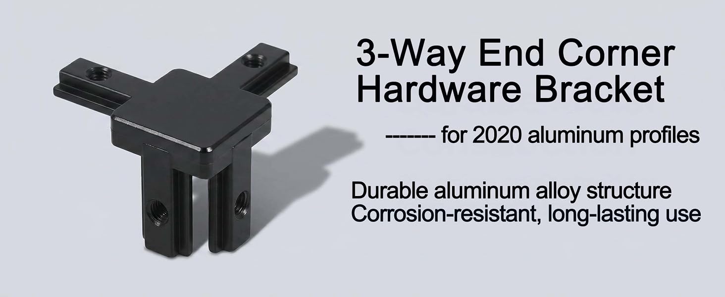 3-way corner top bracket black kit