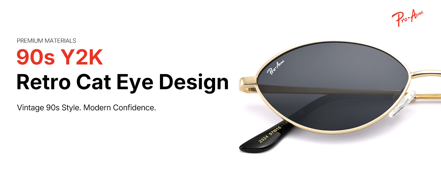 Pro Acme Retro Oval Cat Eye Sunglasses for Women