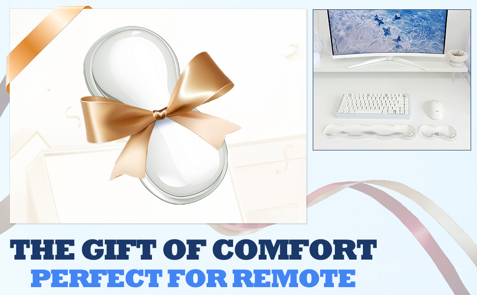 White ergonomic silicone gel wrist rest for women