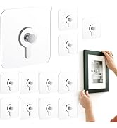 GCXIXPY 12 Pcs Picture Hangers without Nails, 20 Ibs Load Heavy Duty Self Picture Hanging Hooks f...